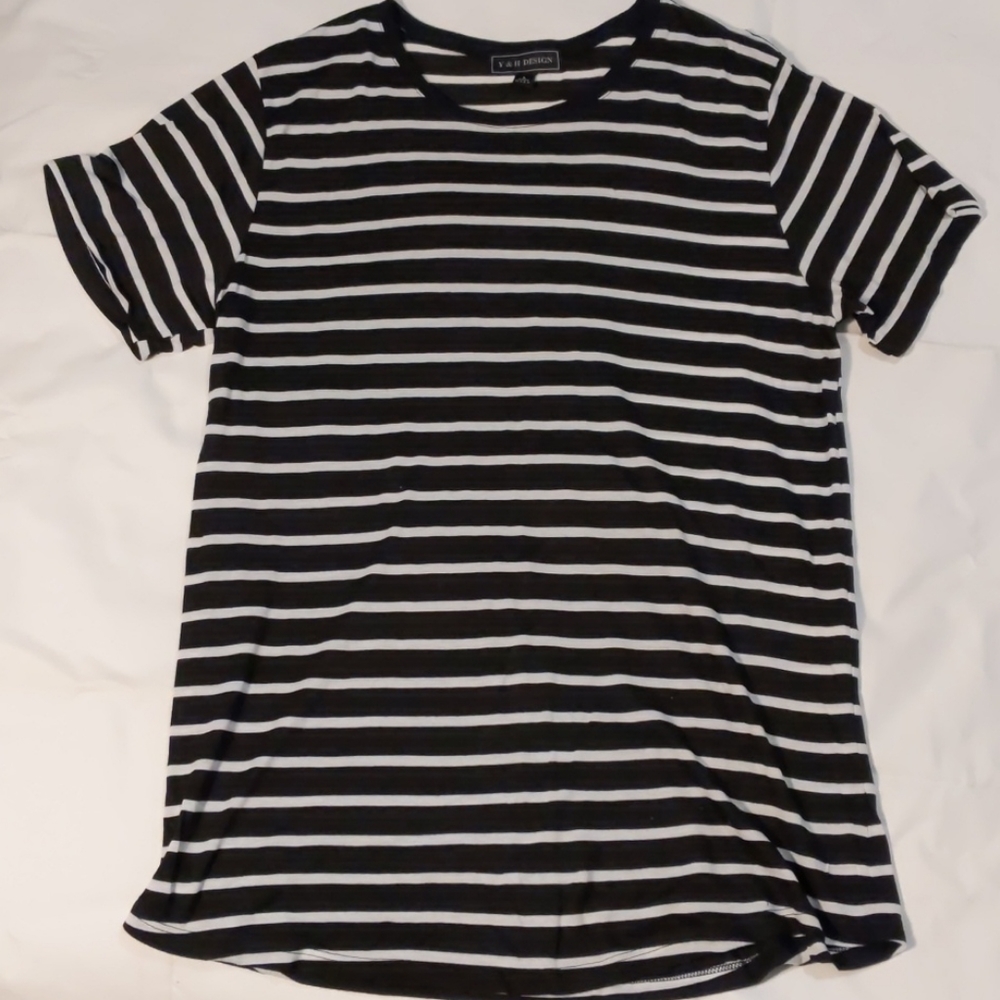 Young & Hip Edward striped tee - Black/White